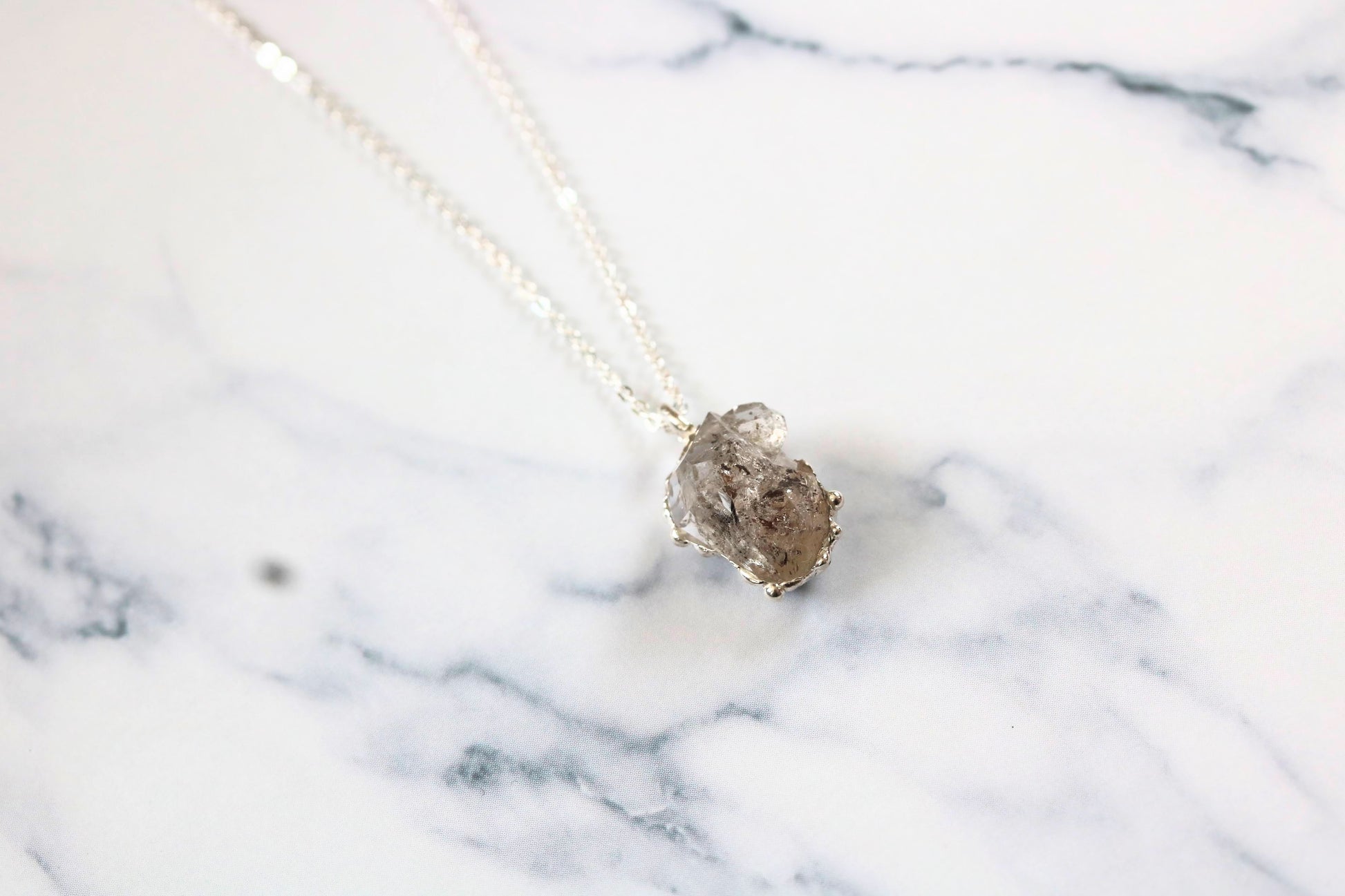 simple herkimer diamond necklace