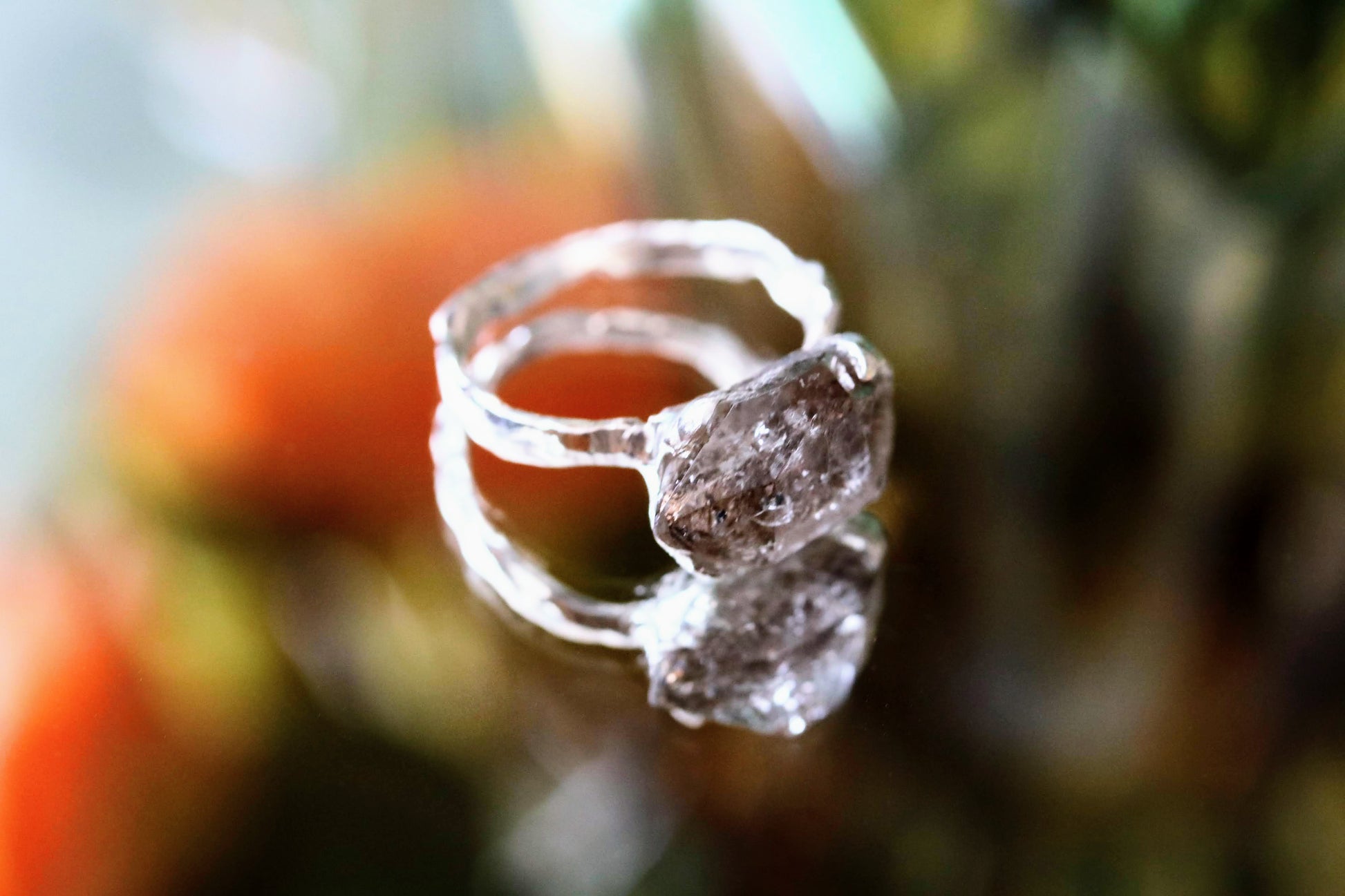 herkimer diamond quartz ring
