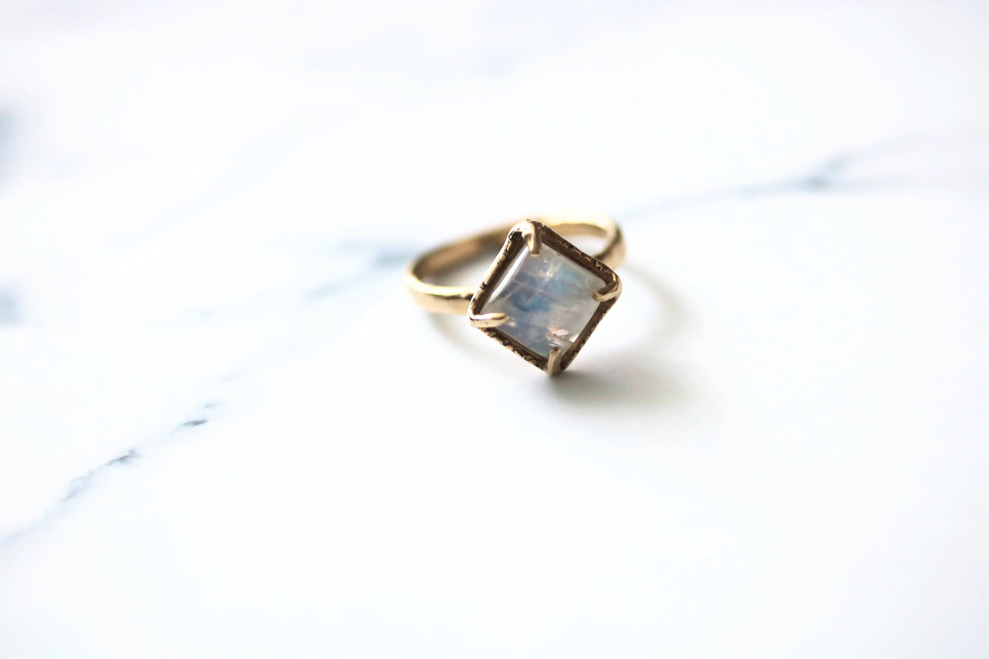 moonstone solitaire ring