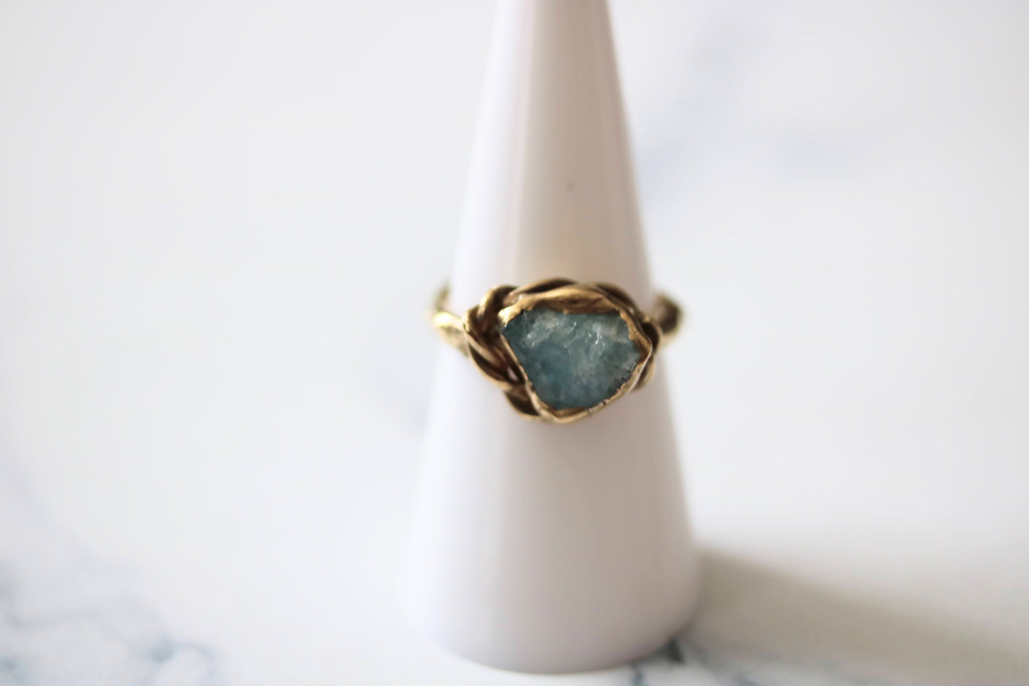 statment ring with aquamarine