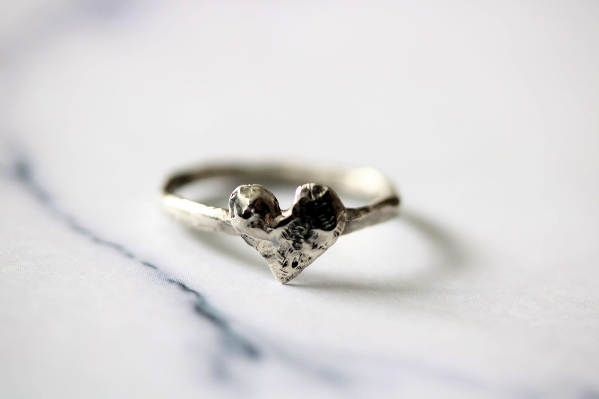 silver heart ring