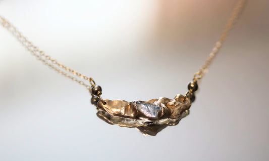 raw zircon organic necklace