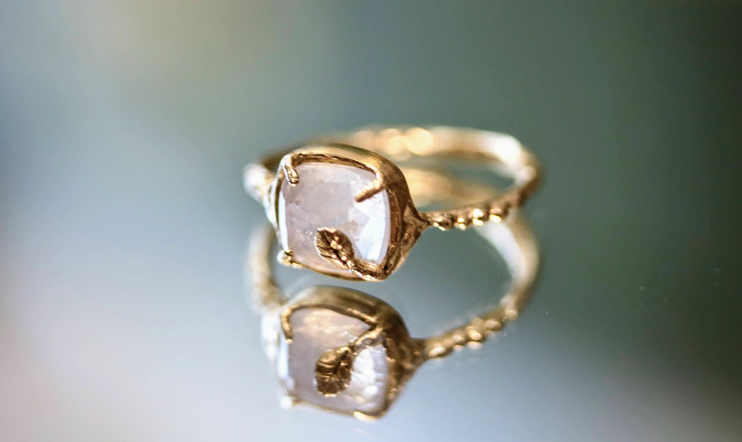 rainbow moonstone gold ring