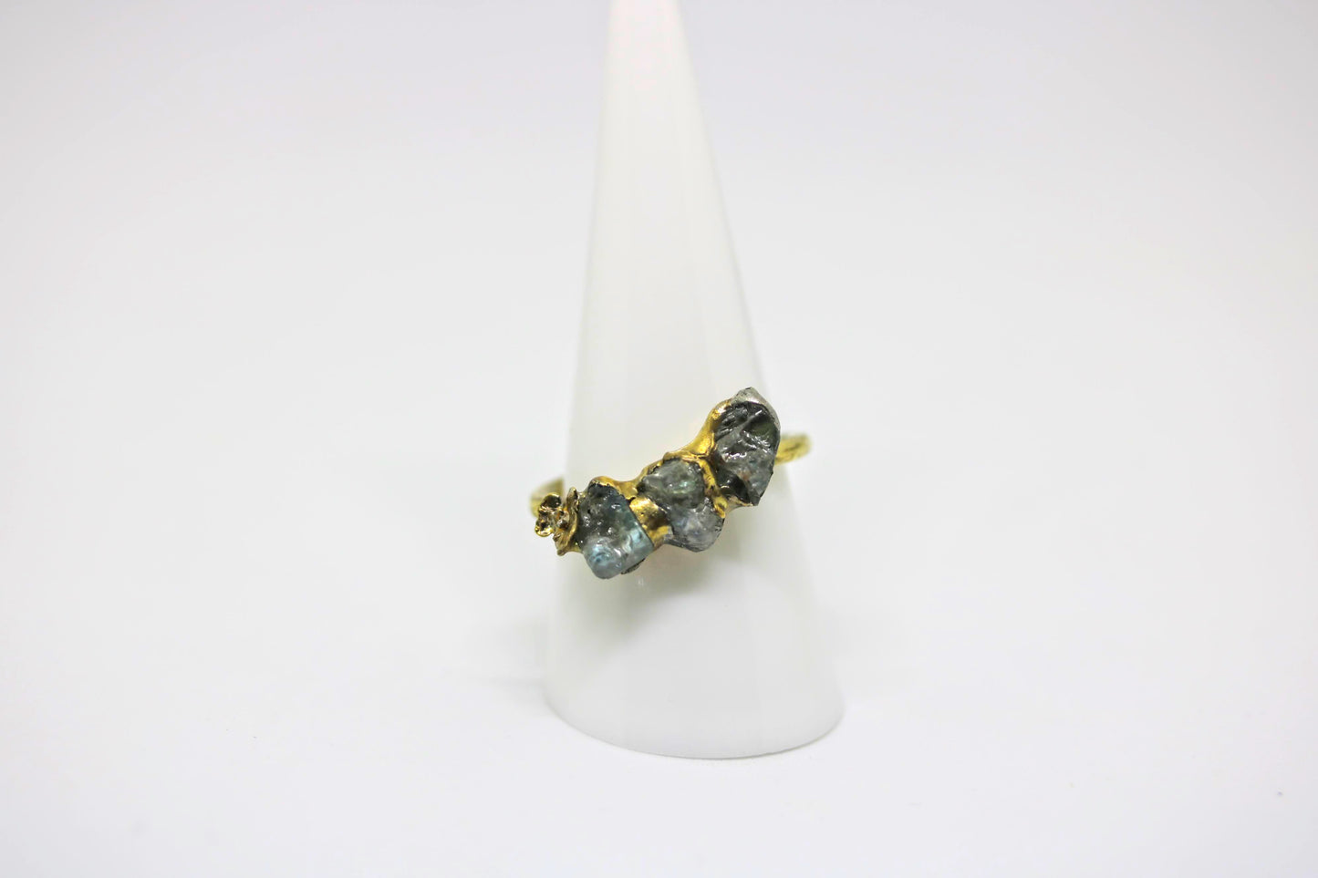 blue stone brass ring