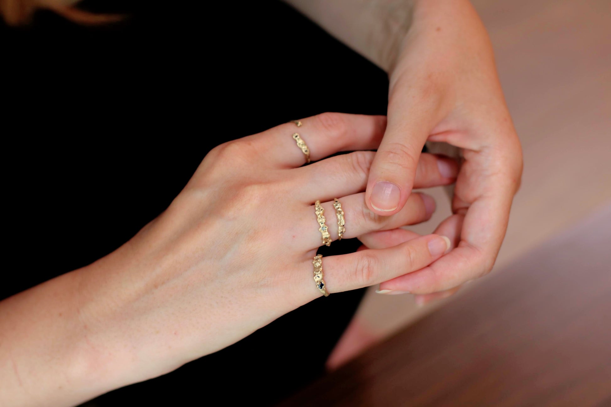 stacking gold rings