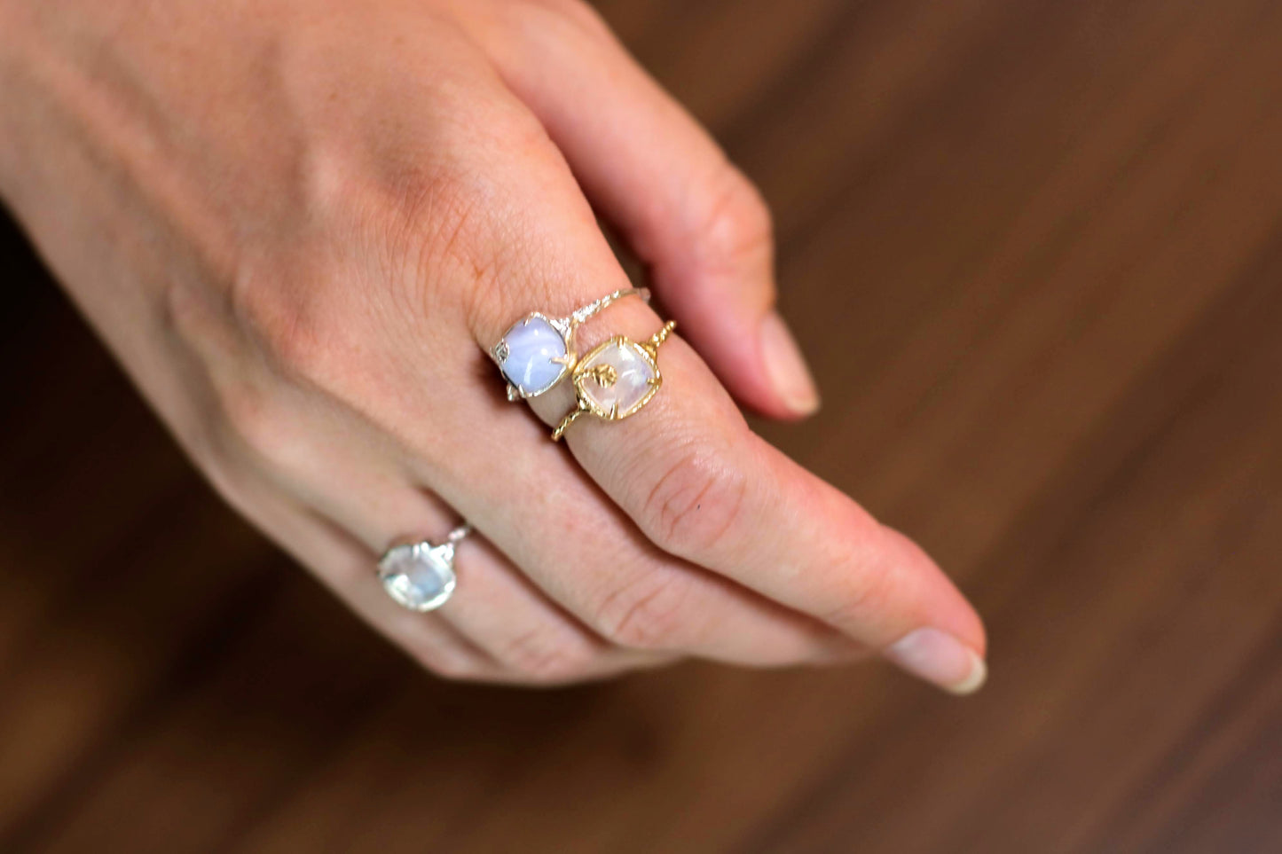 moonstone stacking rings