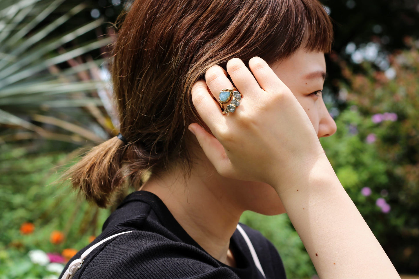 aquamarine stacking ring