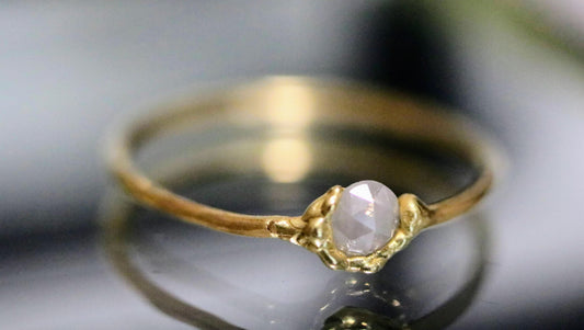 rose cut diamond gold ring