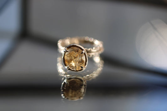 citrine solitaire ring
