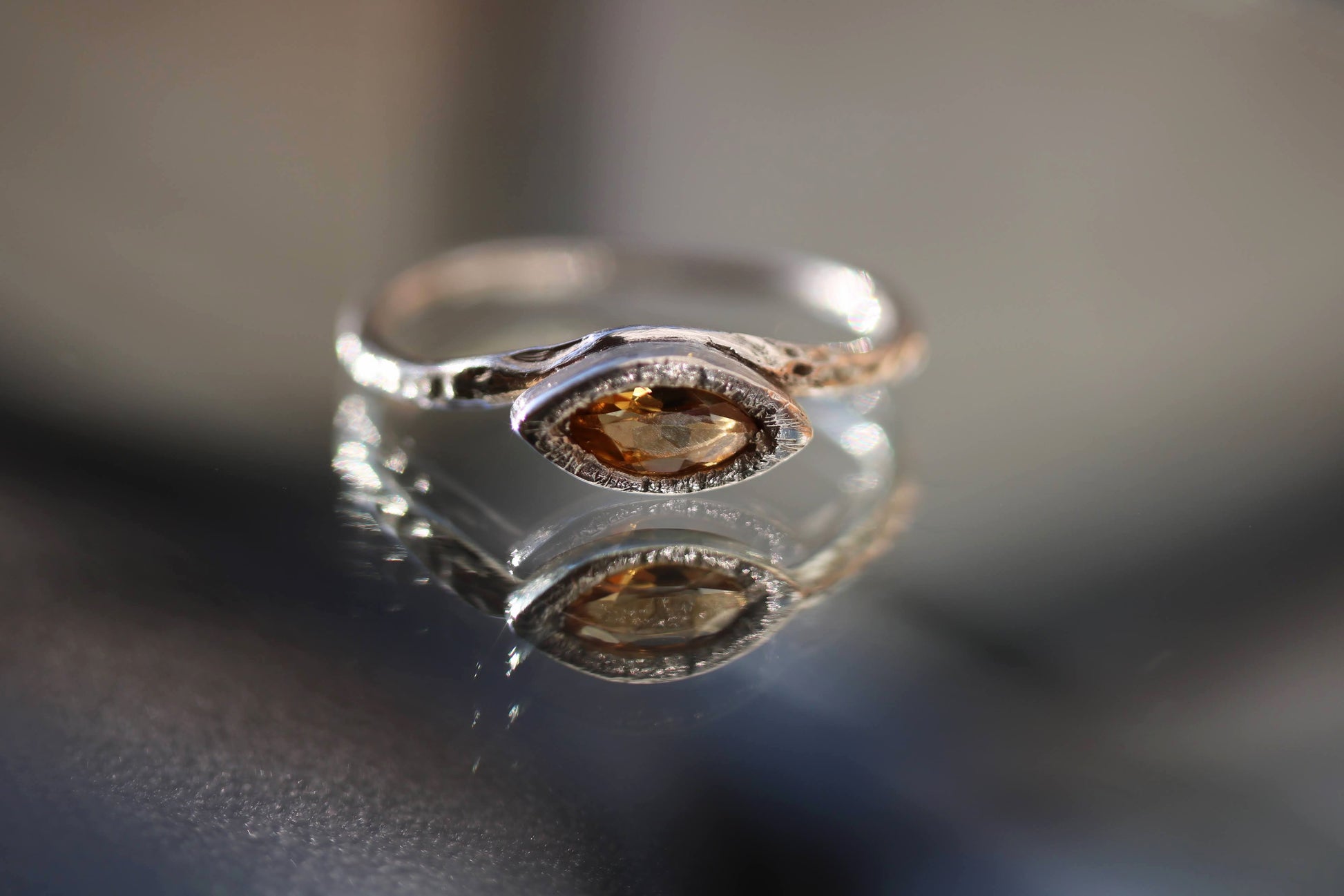 brown tourmaline silver ring
