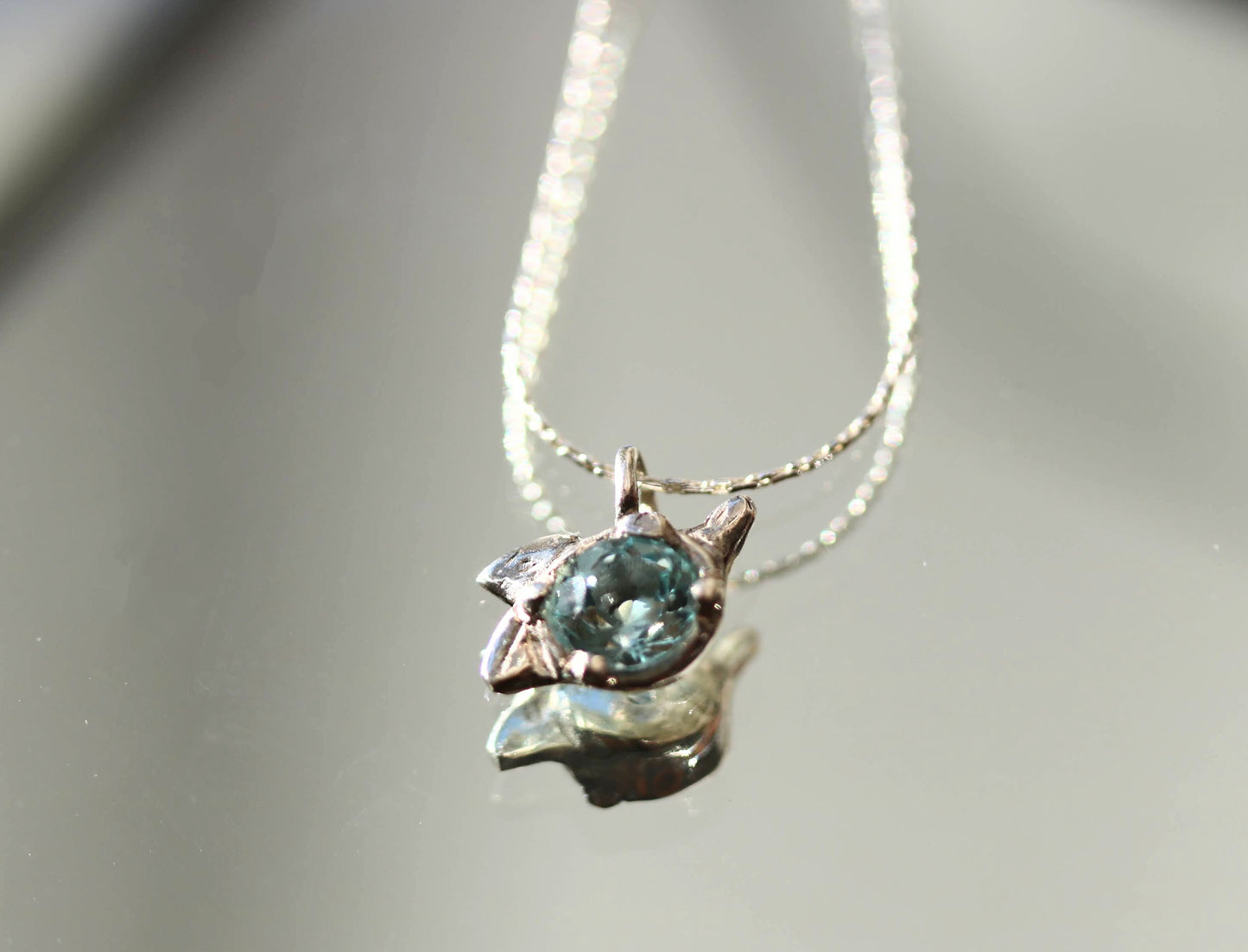 blue topaz silver necklace