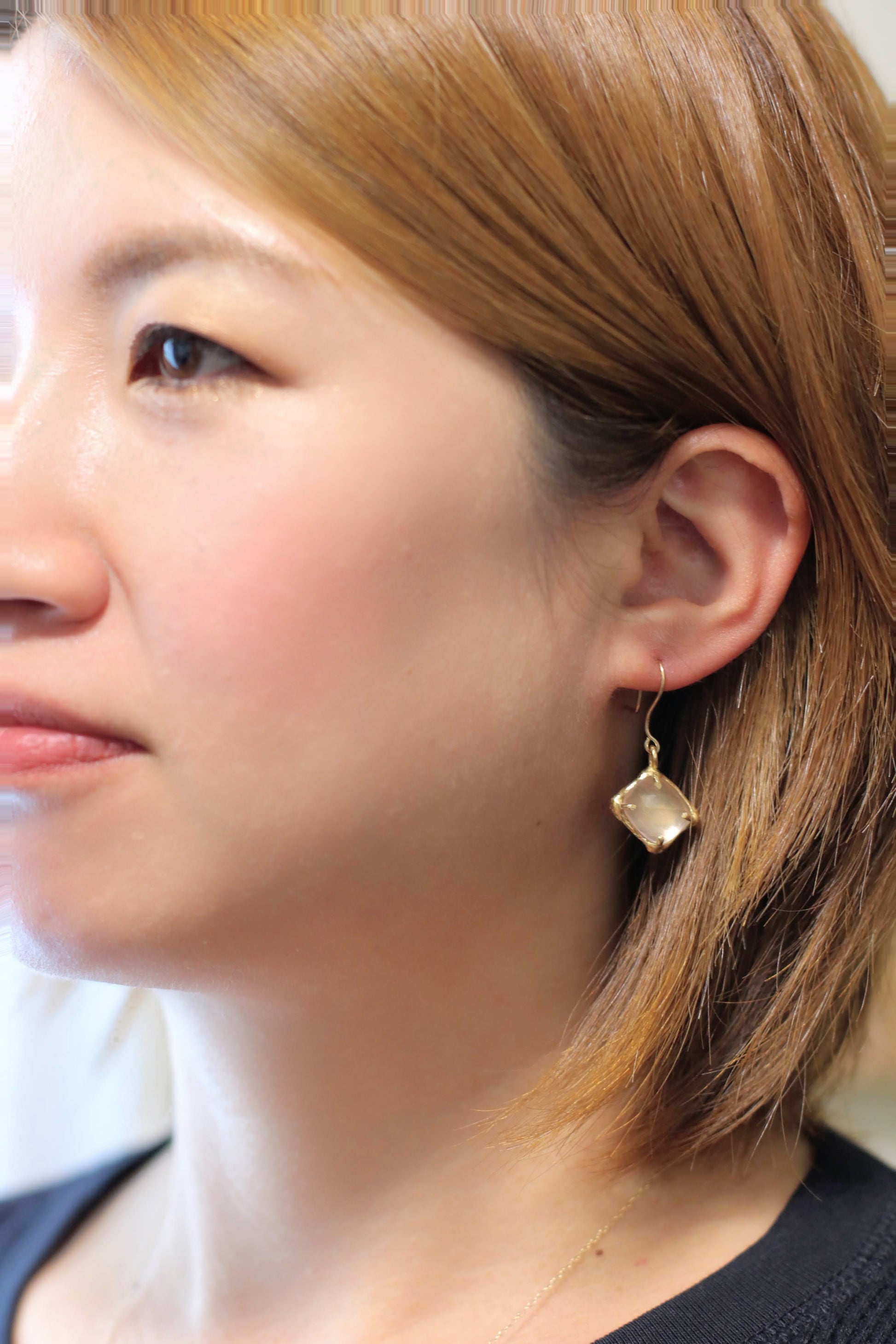 rosequartz earrings